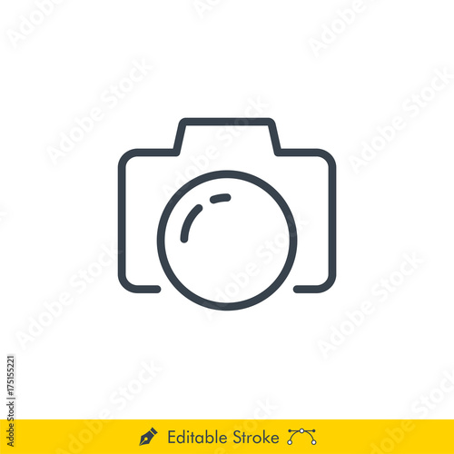 Camera Icon / Vector - In Line / Stroke Design With Editable Stroke