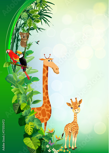 animal vectors summer backgrounds
