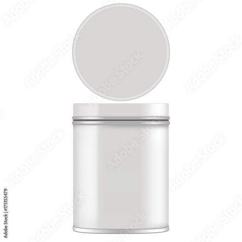 Wallpaper Mural Mock up of round metal tin can for gift. Vector isolated on white background Torontodigital.ca
