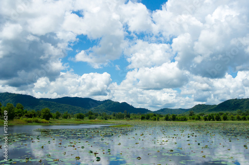 Mountain water and sky