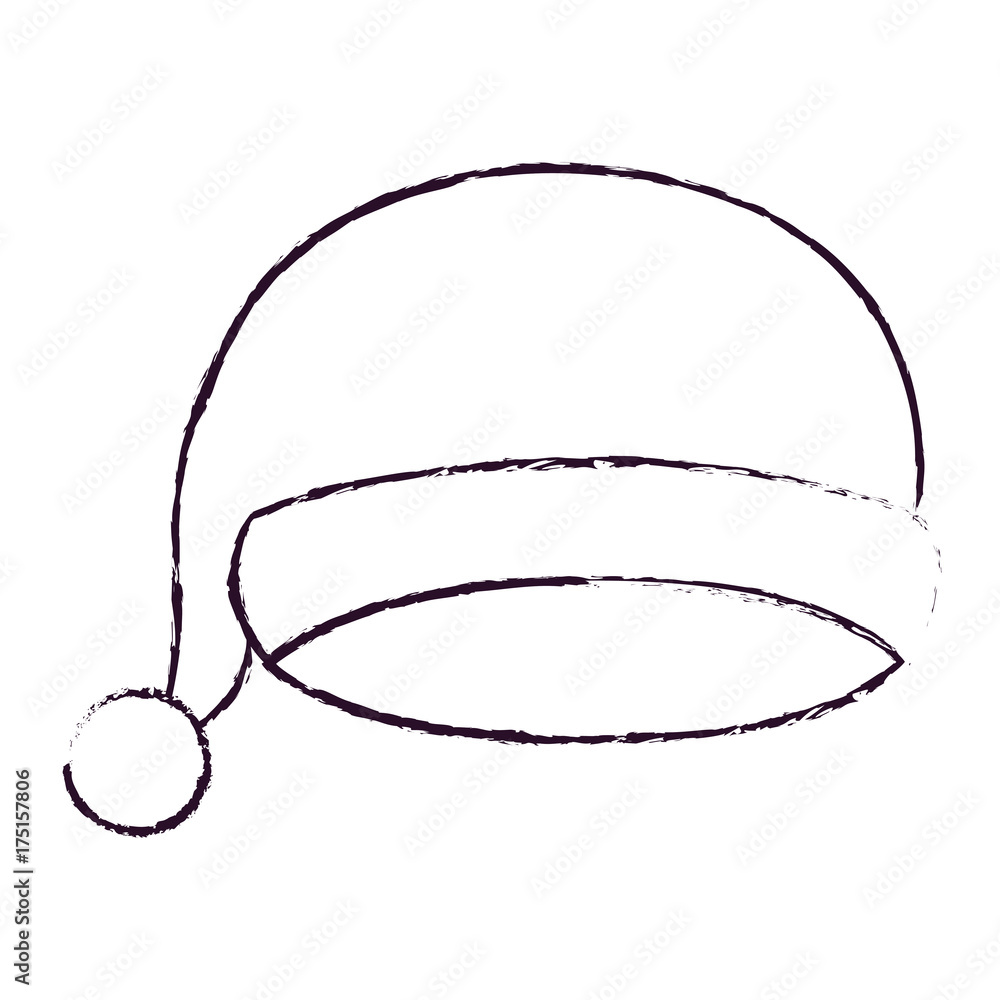 christmas cap santa claus blurred silhouette on white background christmas cap santa claus blurred silhouette on white background