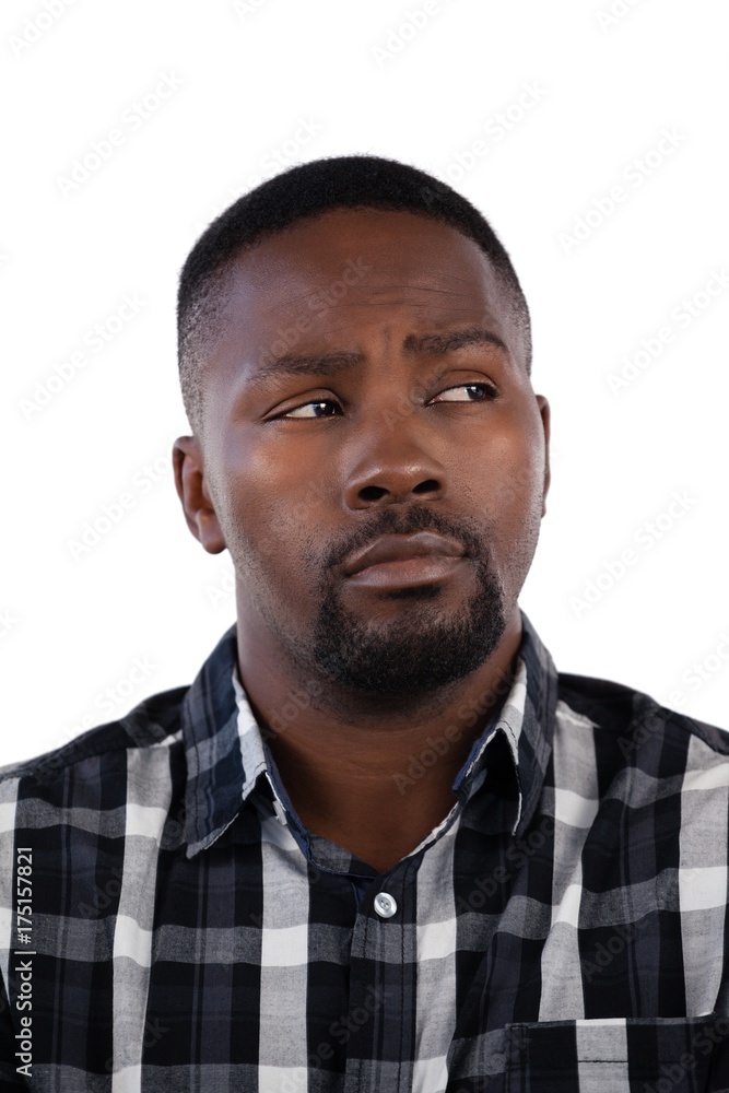 Obraz premium Man standing against white background