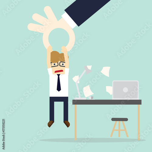 businessman was lay off job during business crisis, problem at work concept. vector