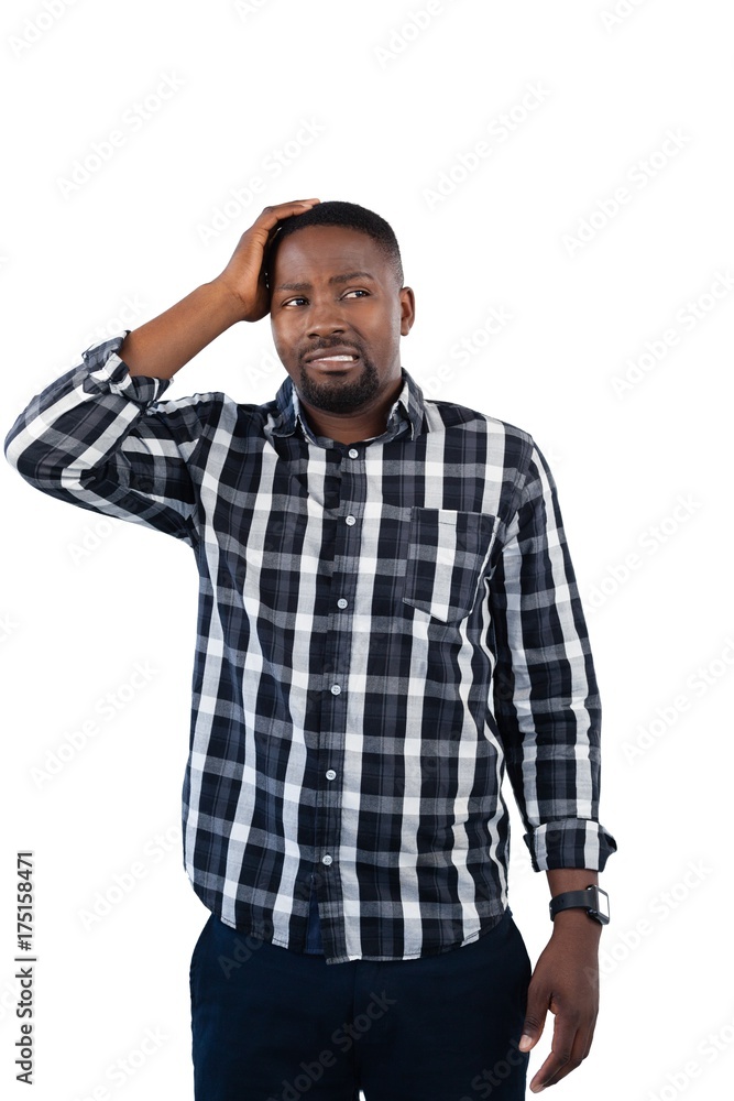 Man standing against white background Man standing against white background