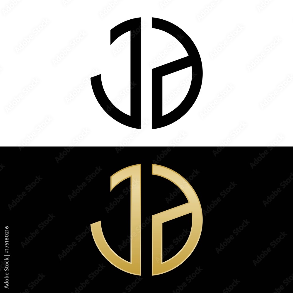 jd initial logo circle shape vector black and gold jd initial logo circle shape vector black and gold