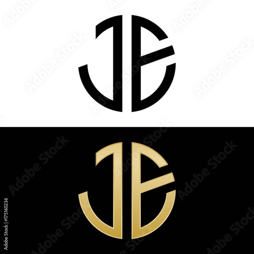 Fotografie je initial logo circle shape vector black and gold