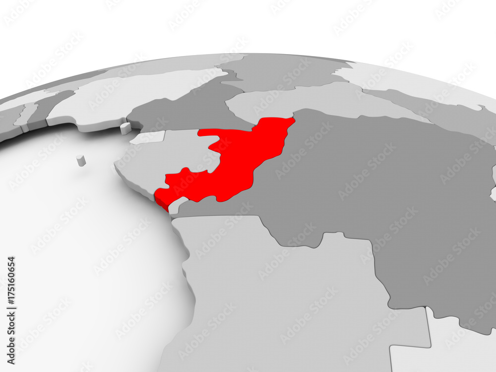 Obraz premium Congo on grey globe