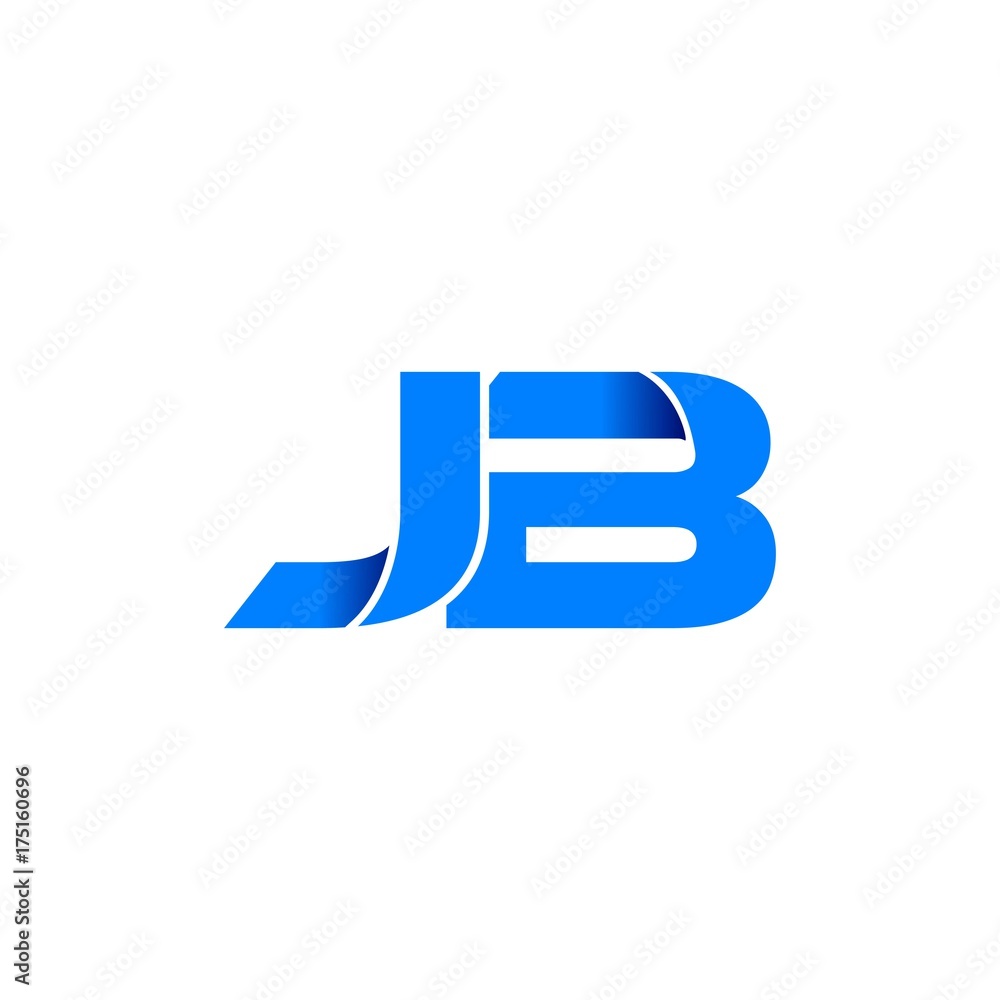 jb logo initial logo vector modern blue fold style jb logo initial logo vector modern blue fold style