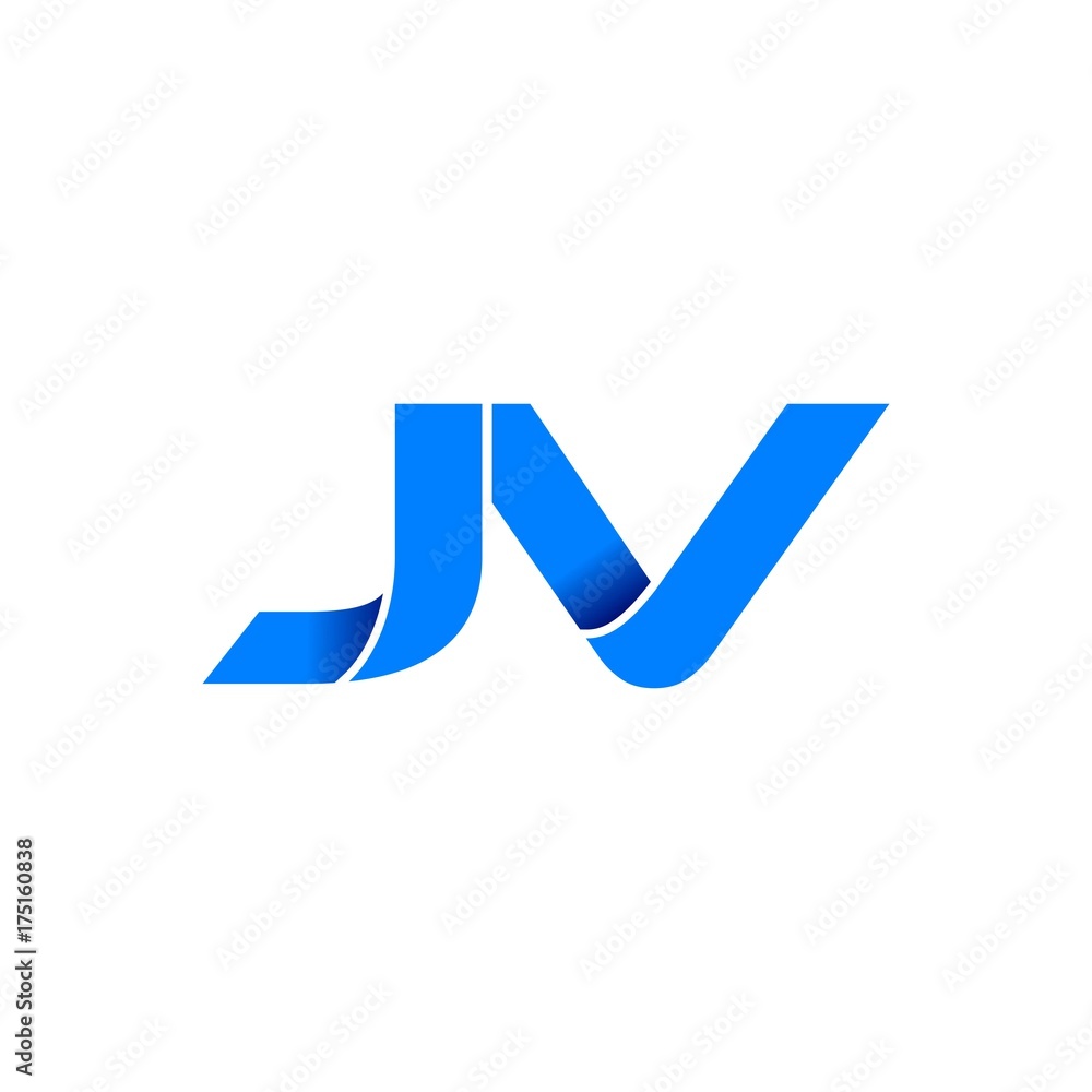 jv logo initial logo vector modern blue fold style jv logo initial logo vector modern blue fold style