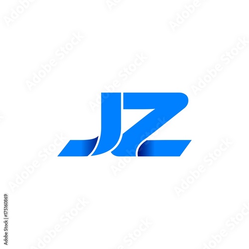 Free Download jz logo initial logo vector modern blue fold style - GFXLoad