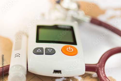 Glucose meter using as health care concept.