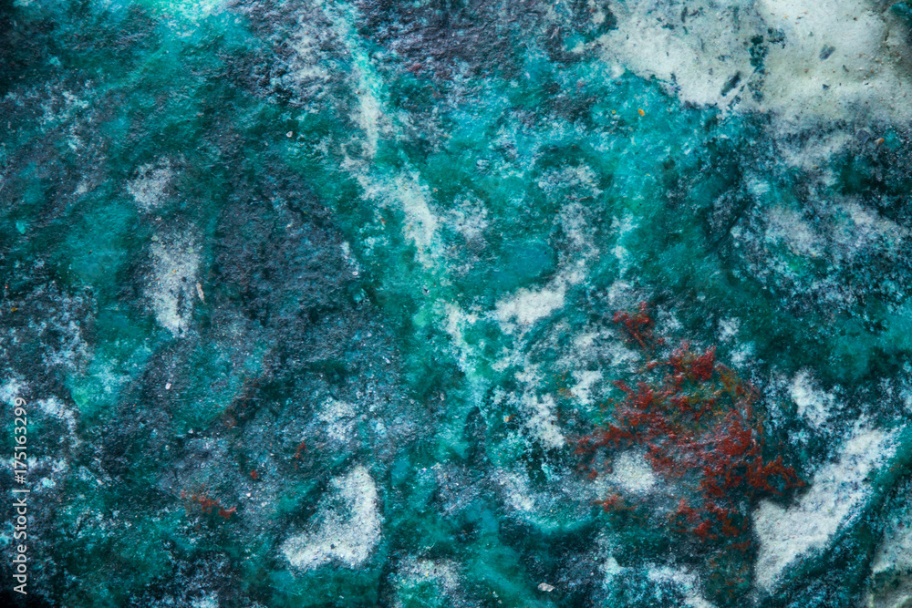 Cyan mineral macro texture, nature NS CIENCE BACKGROUND. 