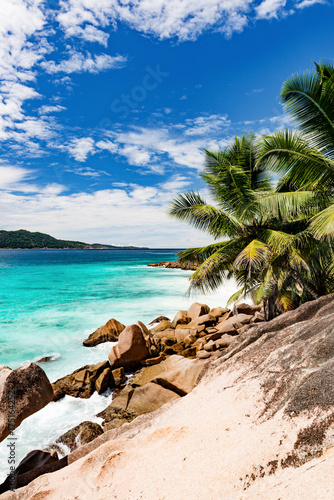 Photo of a tropical beach on the sunny day