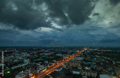 City view at night  korat thailand