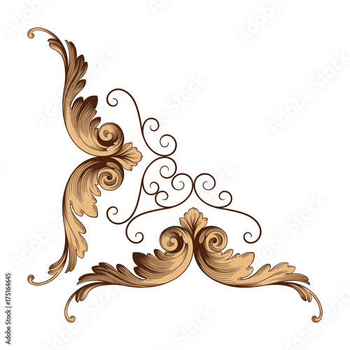 Classical baroque ornament vector 