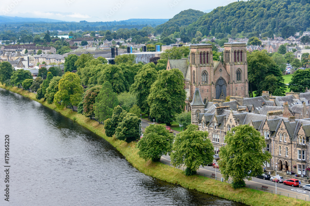 Fototapeta premium Inverness, Scotland, United Kingdom from above