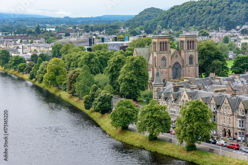 Vászonkép Inverness, Scotland, United Kingdom from above
