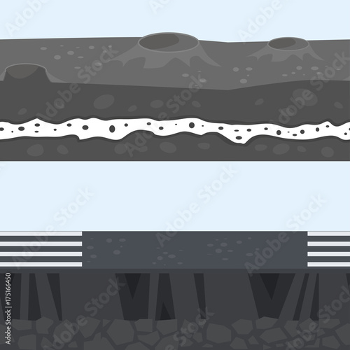 Illustration of cross section of ground agriculture country gardening ground slices land piece nature outdoor vector.