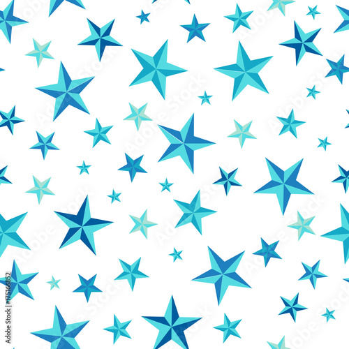 Star seamless pattern. Blue retro background. Chaotic elements. Abstract geometric shape texture. Effect of sky. Design template for wallpaper,wrapping, textile. Vector Illustration