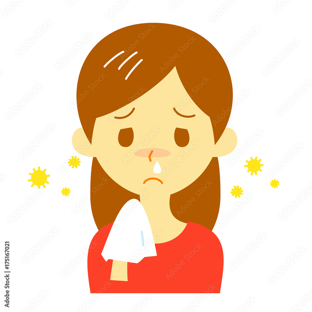 花粉症の女性 鼻炎 Stock イラスト Adobe Stock