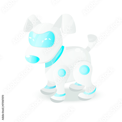 Object in the form of toy robot dog. Vector contour.