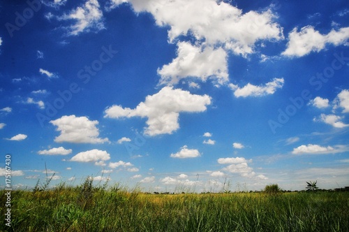 Blue sky with white cloud background