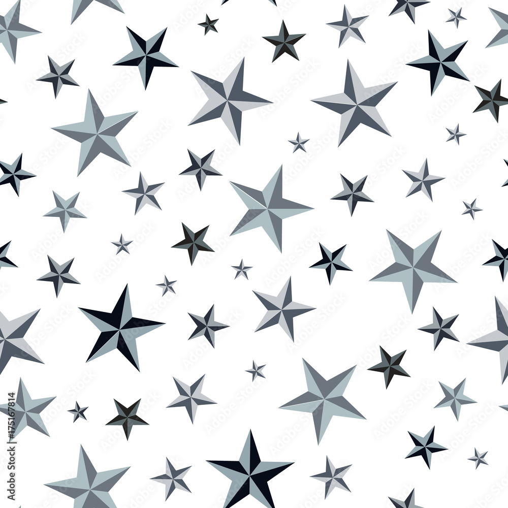 Star seamless pattern. White and grey retro background. Chaotic elements. Abstract geometric shape texture. Effect of sky. Design template for wallpaper,wrapping, textile. Vector Illustration Star seamless pattern. White and grey retro background. Chaotic elements. Abstract geometric shape texture. Effect of sky. Design template for wallpaper,wrapping, textile. Vector Illustration
