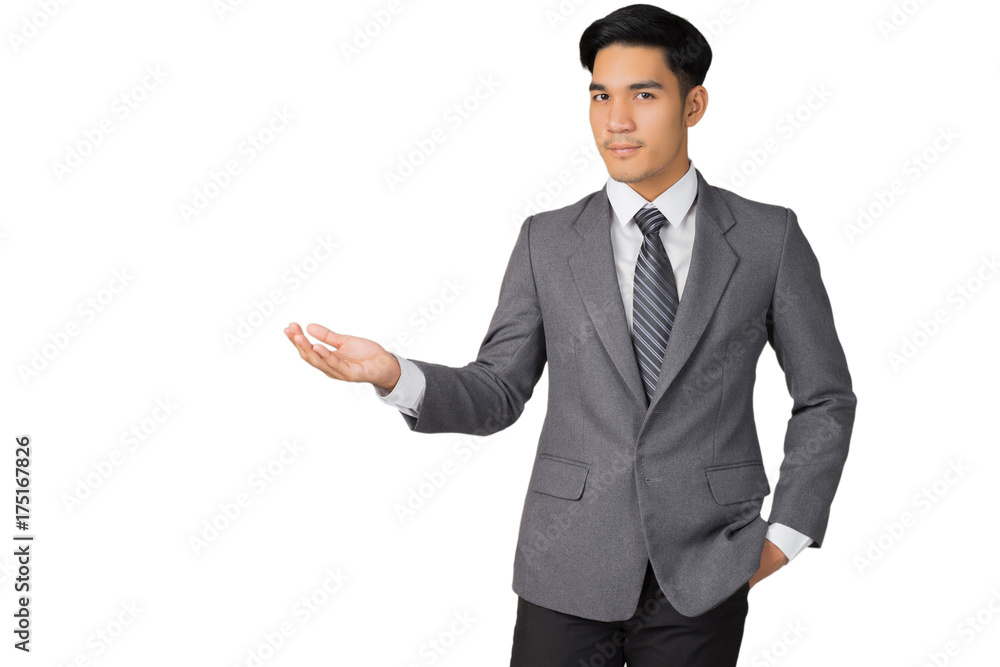 portrait smart businessman on white background portrait smart businessman on white background