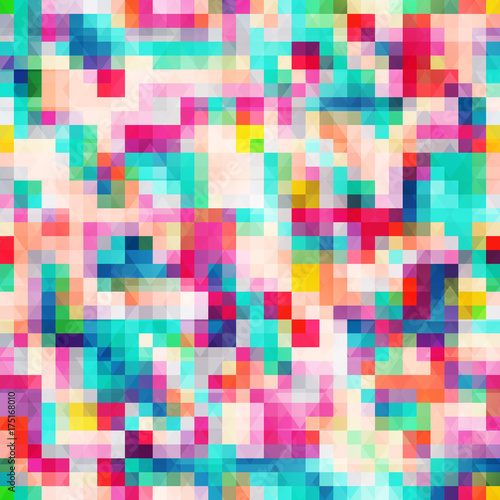 Colored pixel wave seamless pattern © gudinny