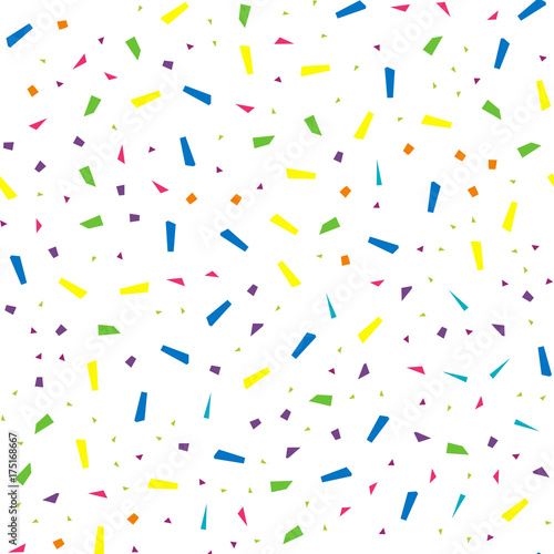Festival seamless pattern with confetti. Repeating background, vector illustration 