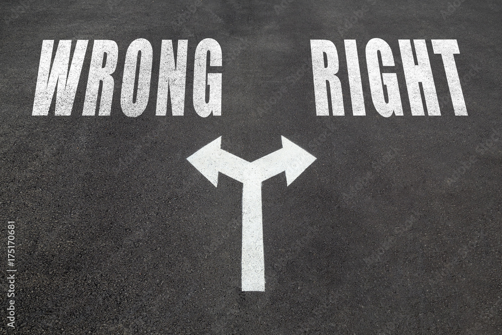 Fototapeta premium Wrong or right choice concept
