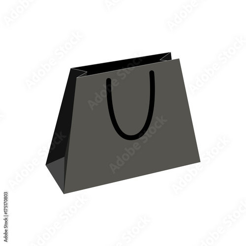 Empty Shopping Bag on white for advertising and branding. Vector illustration of shopping paper bag isolated on white background