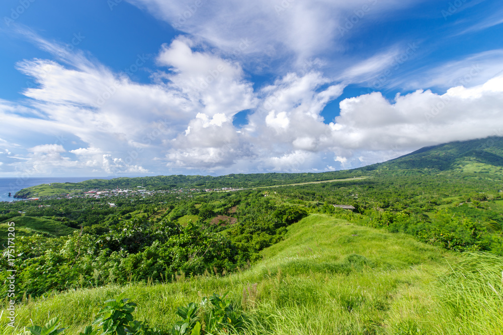 Fototapeta premium cloudy sky view at hill , Basco , Batanes