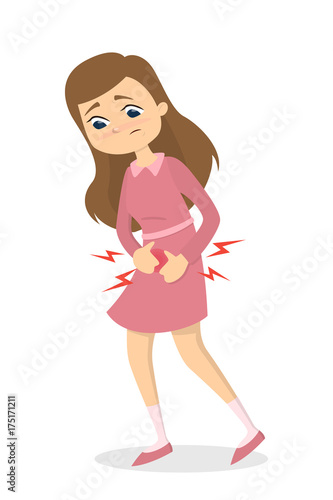 Woman with abdominal pain.