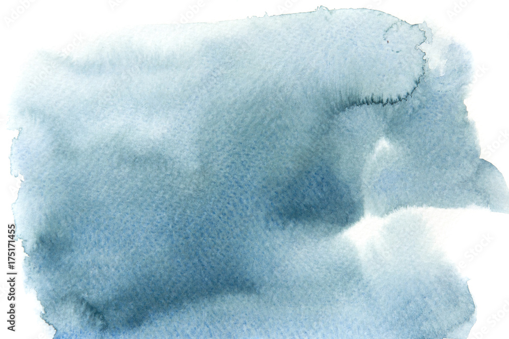 Fototapeta premium Abstract black watercolor background texture on white, hand painted on paper