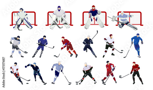 Hockey players set.