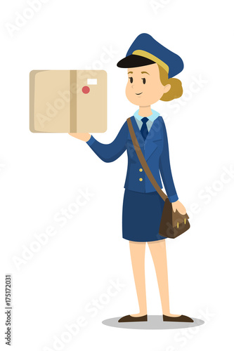 Postwoman with envelope.