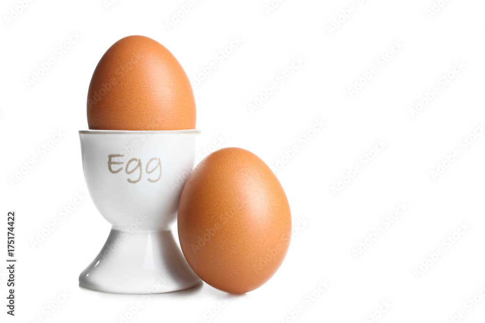 Stand for eggs with brown egg Stand for eggs with brown egg