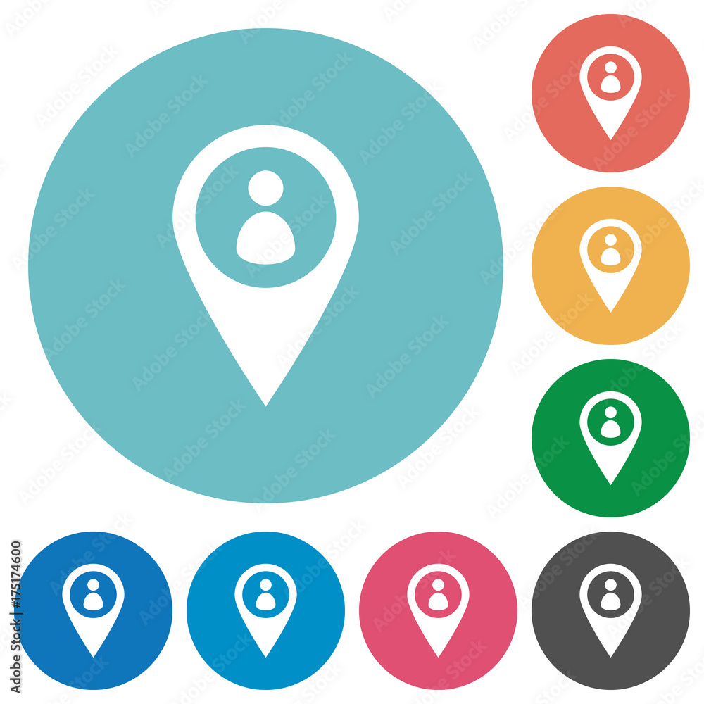 Member GPS map location flat round icons Member GPS map location flat round icons