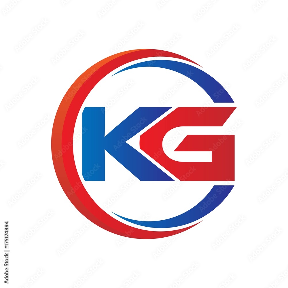 kg logo vector modern initial swoosh circle blue and red kg logo vector modern initial swoosh circle blue and red