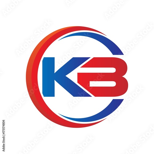 Free Download kb logo vector modern initial swoosh circle blue and red - GFXLoad