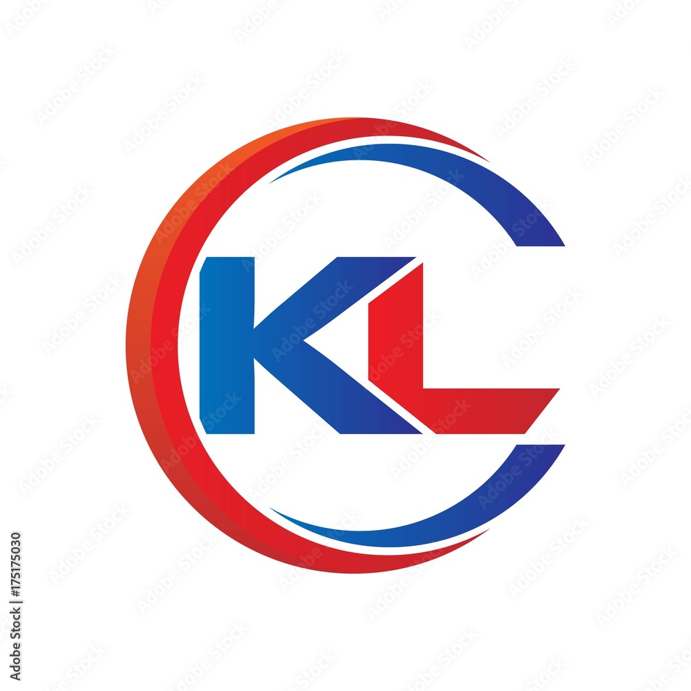 kl logo vector modern initial swoosh circle blue and red kl logo vector modern initial swoosh circle blue and red