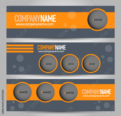 Wallpaper Mural Banner template. Abstract background for design,  business, education, advertisement. Orange and grey color. Vector  illustration. Torontodigital.ca