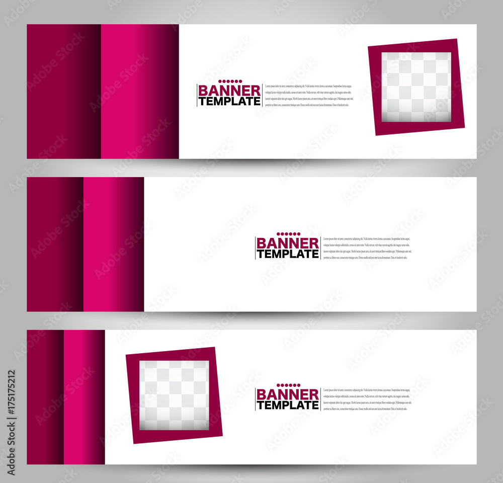 Banner template. Abstract background for design,  business, education, advertisement. Pink color. Vector  illustration.