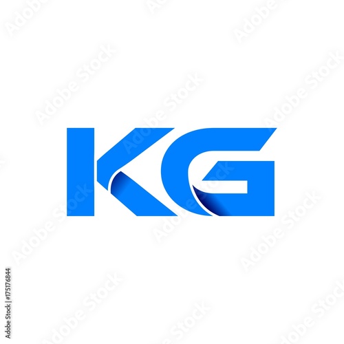 kg logo initial logo vector modern blue fold style