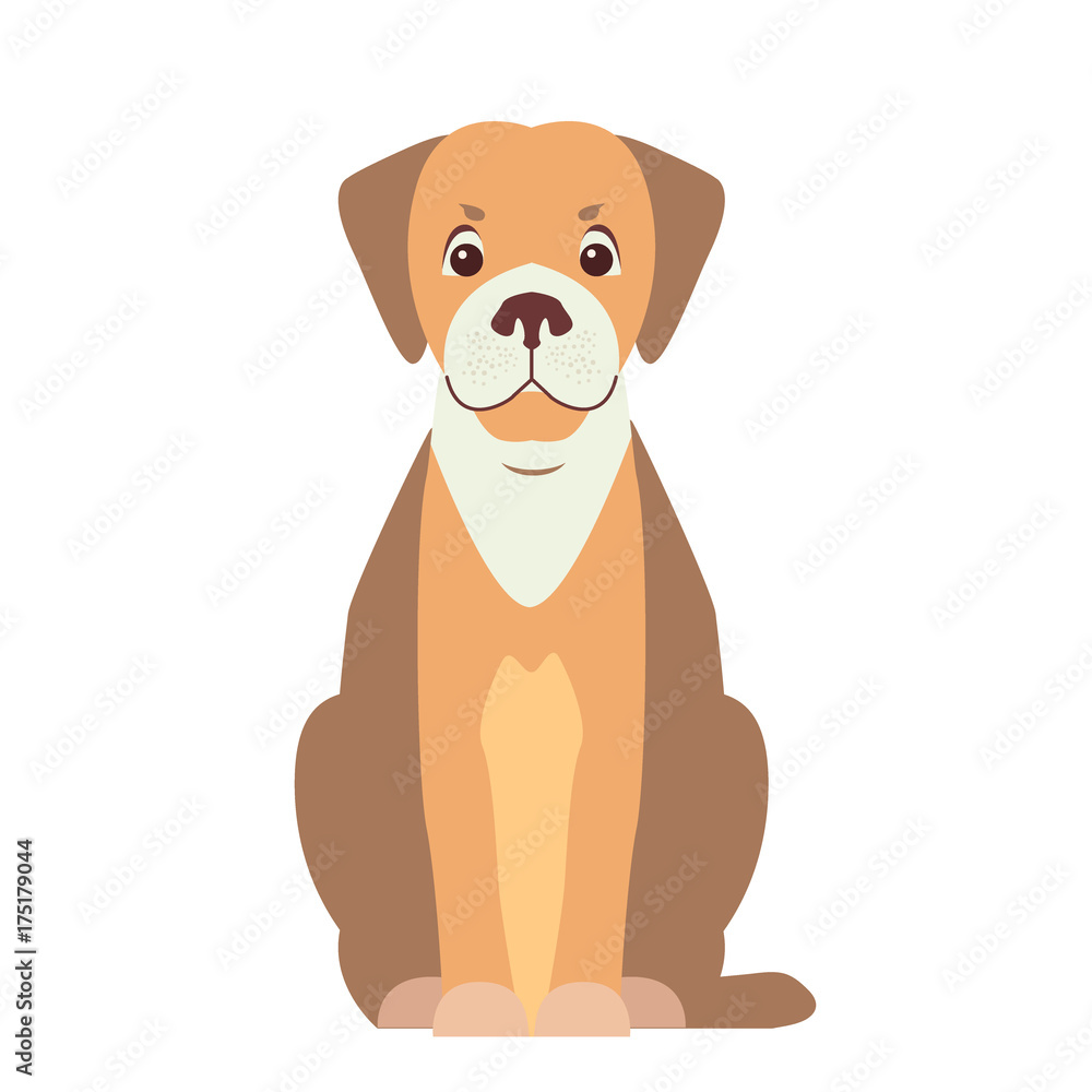 Cute Beagle Dog Cartoon Flat Vector Icon