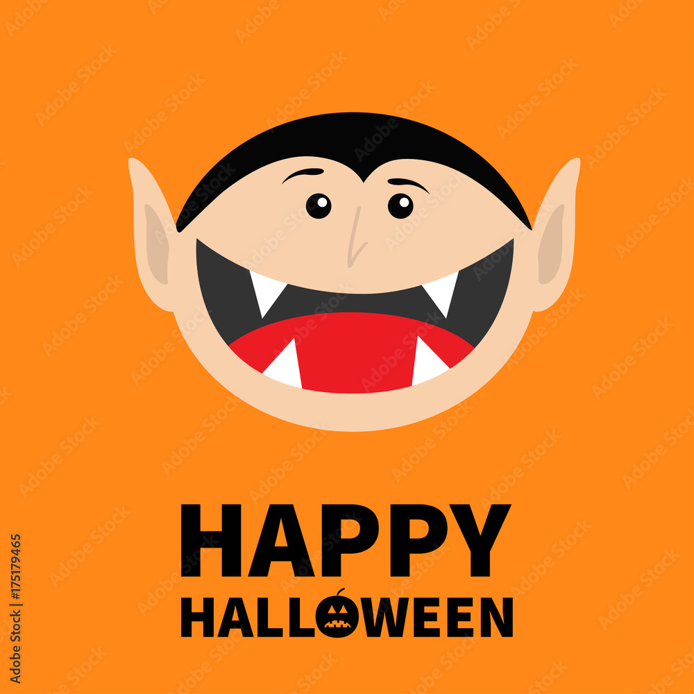 Cute cartoon vampire. Halloween vampire character isolated, Stock vector