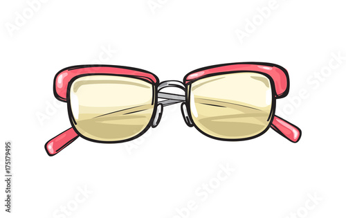 Fashionable Glasses with Coral Frame Illustration