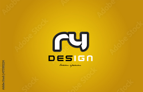 ry r y alphabet letter combination digit white on yellow background