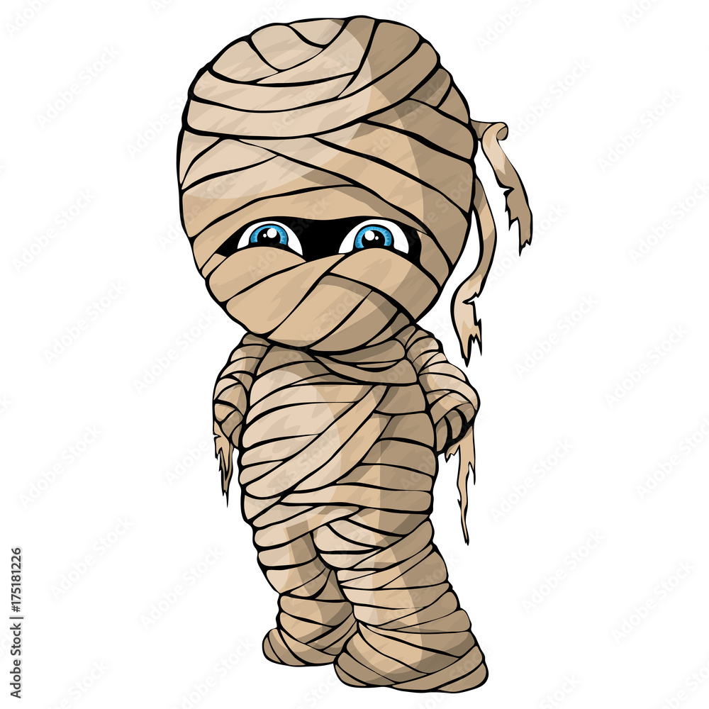 Obraz premium Vector isolated illustration of a merry mummy for Halloween